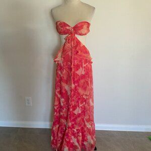 Gianni Bini Myra Floral Print Sleeveless Halter Neck Cutout Maxi women  Dress